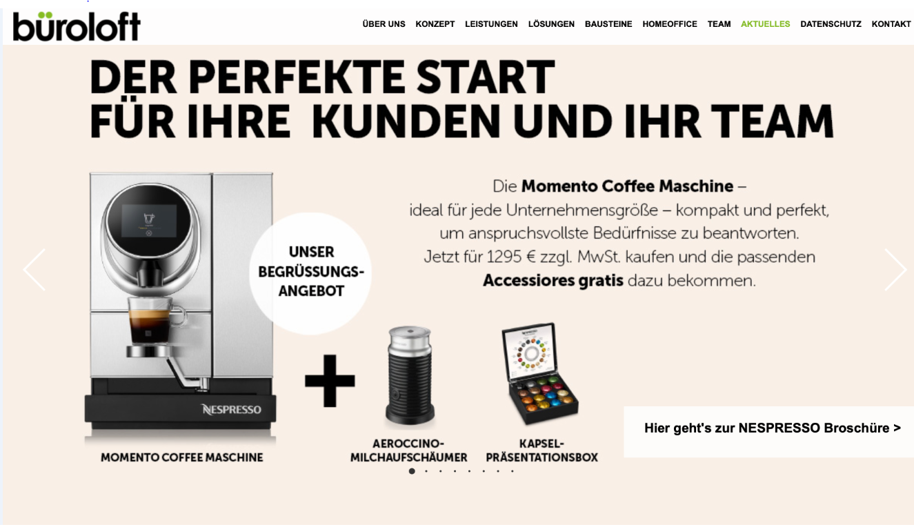 Nespresso Momento Kaffeemaschine + Milchschäumer